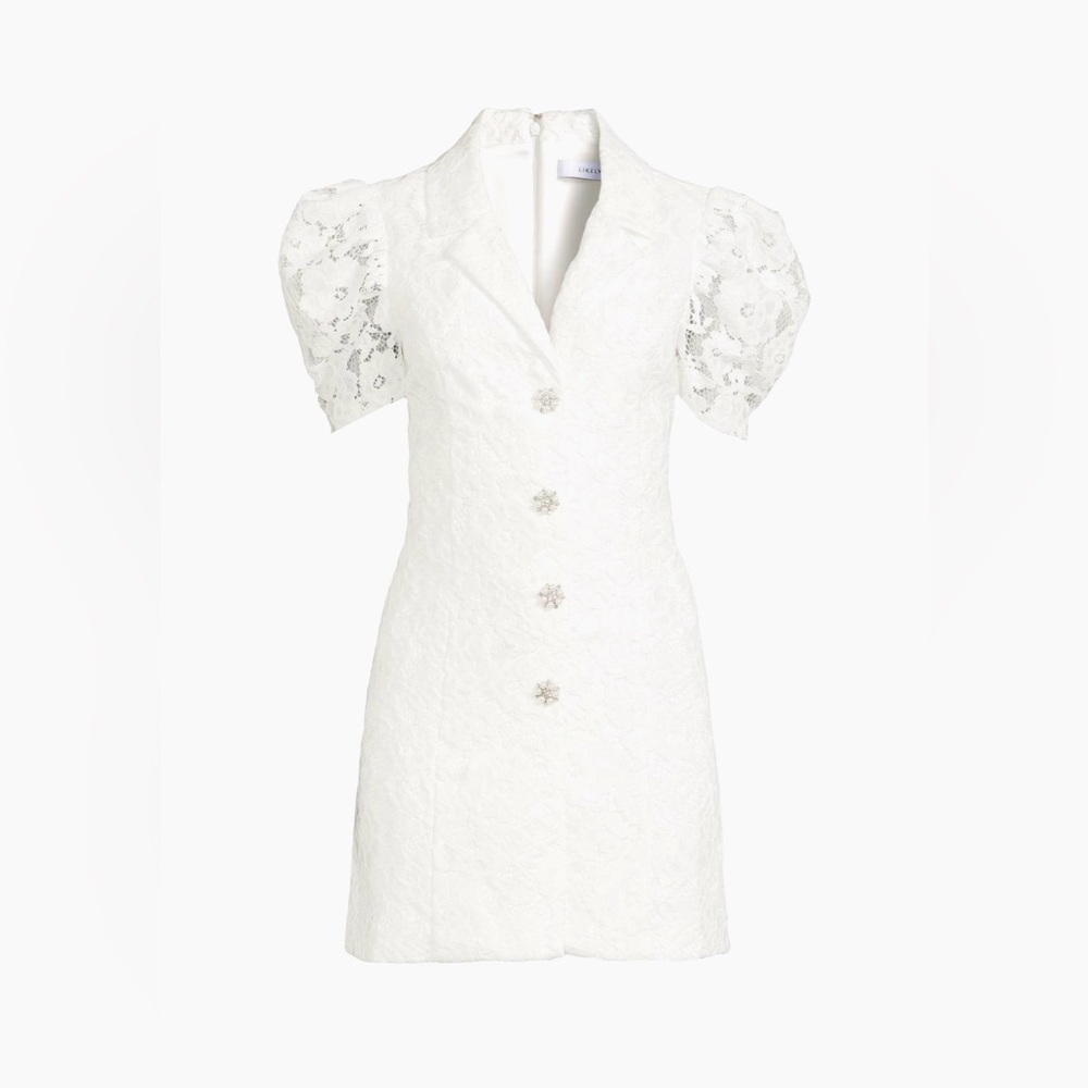 Likely Taya minidress dress floral lace NWT Size 10 white bridal
